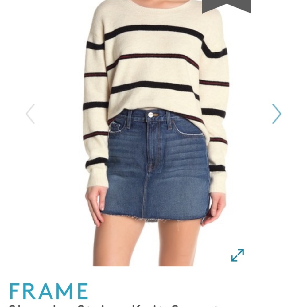 Frame Slouchy stripe knit Sweater New